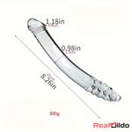 6.49in 8.26in Glass Dual Heads Dildo For Anal Vaginal Pleasure Sex Toy Real Dildo