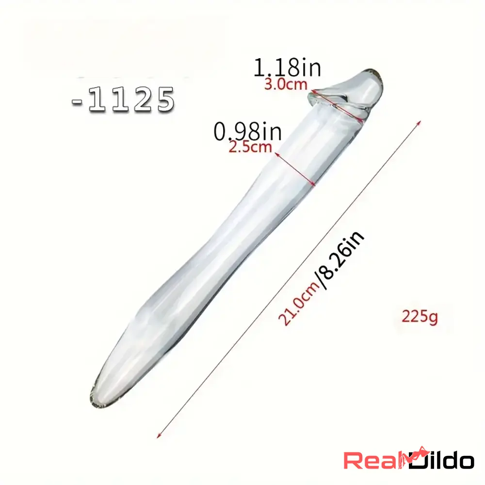 6.49in 8.26in Glass Dual Heads Dildo For Anal Vaginal Pleasure Sex Toy Real Dildo