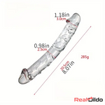 6.49in 8.26in Glass Dual Heads Dildo For Anal Vaginal Pleasure Sex Toy Real Dildo