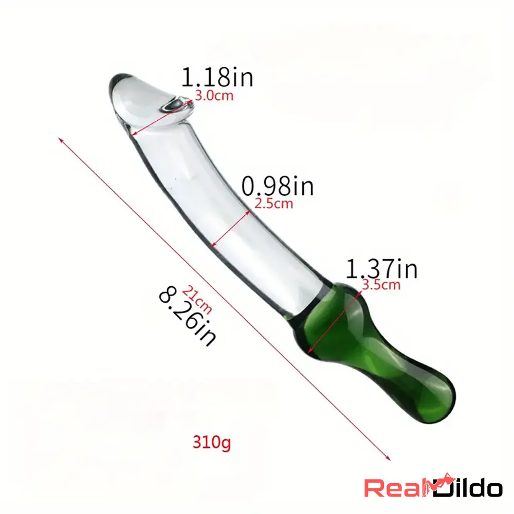6.49in 8.26in Glass Dual Heads Dildo For Anal Vaginal Pleasure Sex Toy Real Dildo