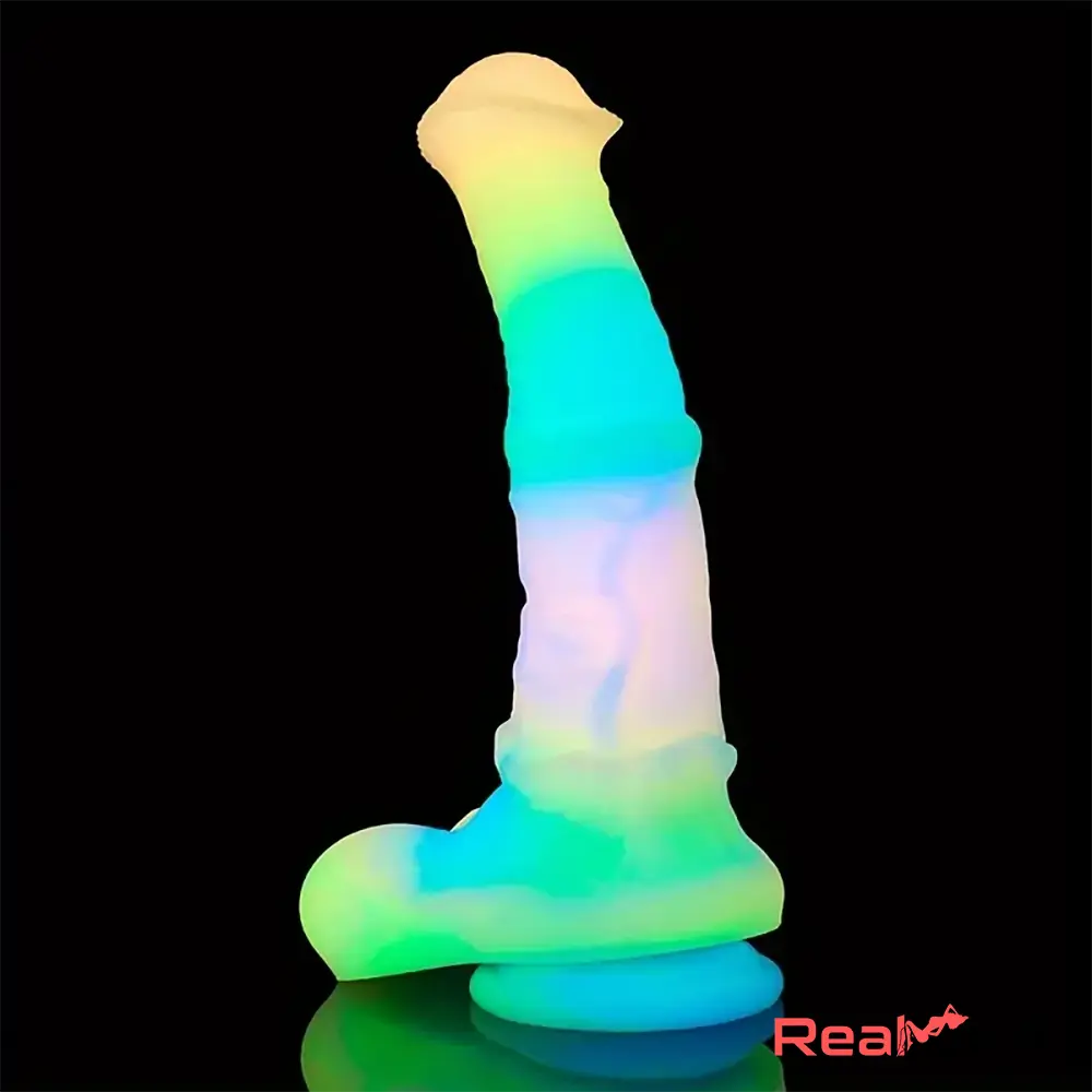9.65in 11.02in 12.6in Rainbow Luminous Big Anal Horse Silicone Dildo Real Dildo