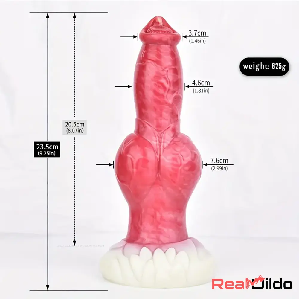 9.25in Unisex Big Dog Knot Silicone Soft Dildo For Prostate Clit Massage Real Dildo
