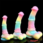 9.65in 11.02in 12.6in Rainbow Luminous Big Anal Horse Silicone Dildo Real Dildo