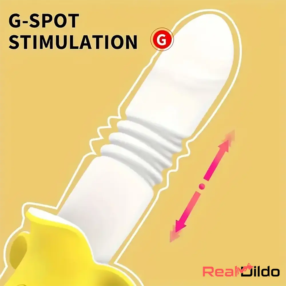 7.59in Banana Thrusting Vibrating Silicone Soft Dildo Vagina Massager - Real Dildo