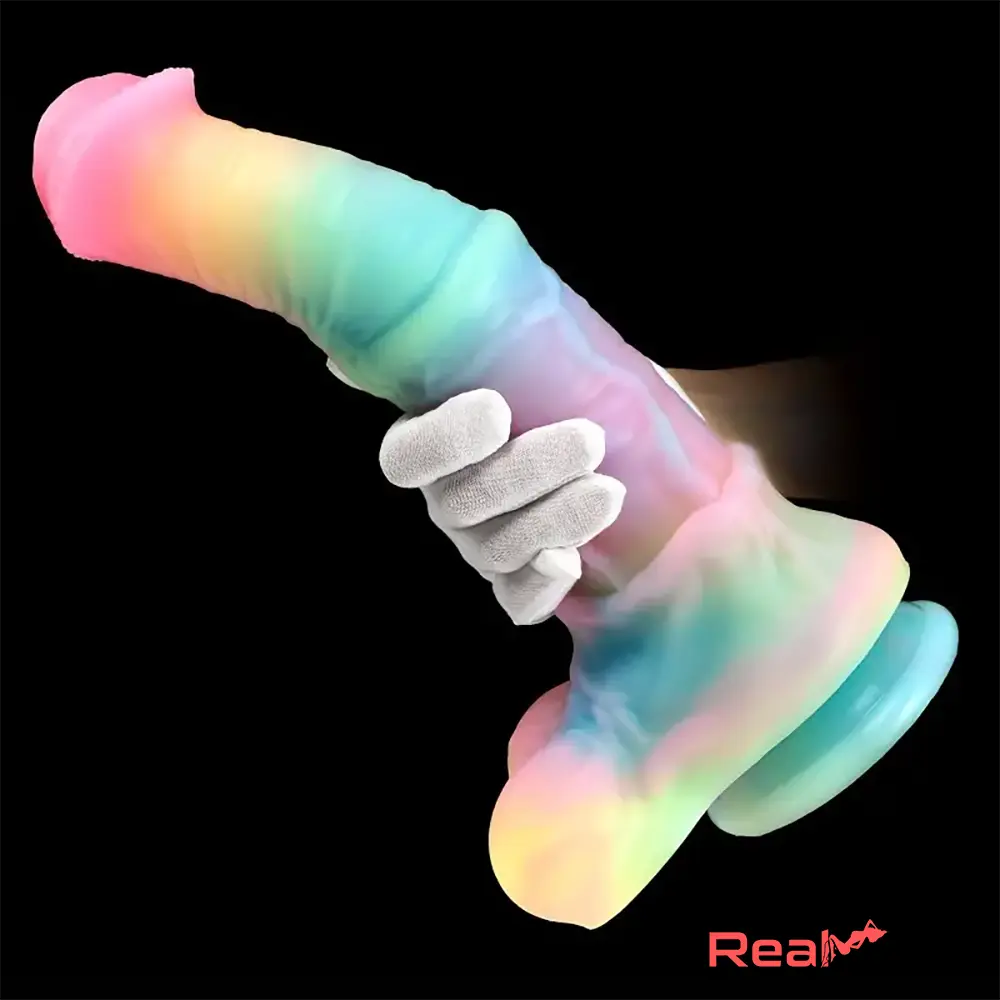 9.65in 11.02in 12.6in Rainbow Luminous Big Anal Horse Silicone Dildo Real Dildo