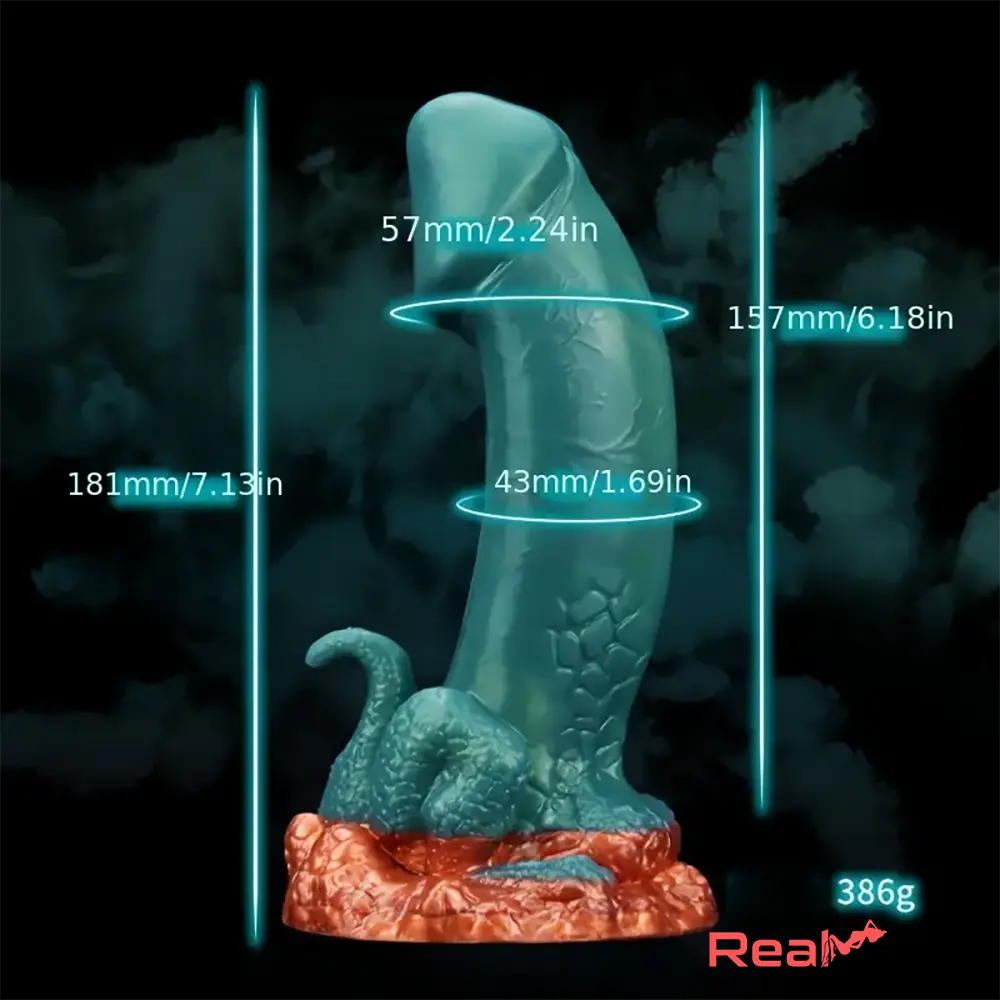 7.13in Dinosaur Monster Silicone Female Soft Dildo For Prostate Sex Toy - Real Dildo