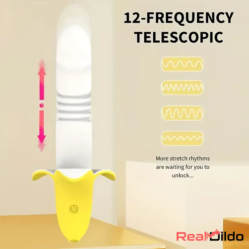 7.59in Banana Thrusting Vibrating Silicone Soft Dildo Vagina Massager - Real Dildo