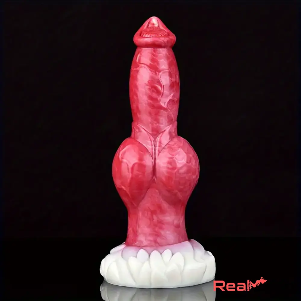 9.25in Unisex Big Dog Knot Silicone Soft Dildo For Prostate Clit Massage Real Dildo