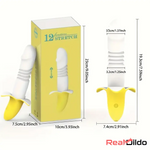 7.59in Banana Thrusting Vibrating Silicone Soft Dildo Vagina Massager - Real Dildo